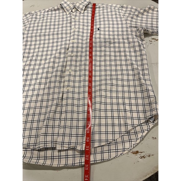 Vintage Ralph Lauren Shirt Men Large Marlowe Plaid Pony Short Sleeve Button Down - Picture 4 of 9